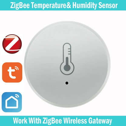 Tuya Zigbee Temperature And Humidity Sensor Voice Control Intelligent Home Hygrometer Real-time Monitoring Voice Alexa