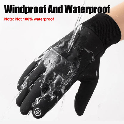 Winter Flip Open Two Finger Gloves Men Women Warm Touch Screen Gloves Outdoor Windproof Waterproof Cycling Skiing Fishing Gloves