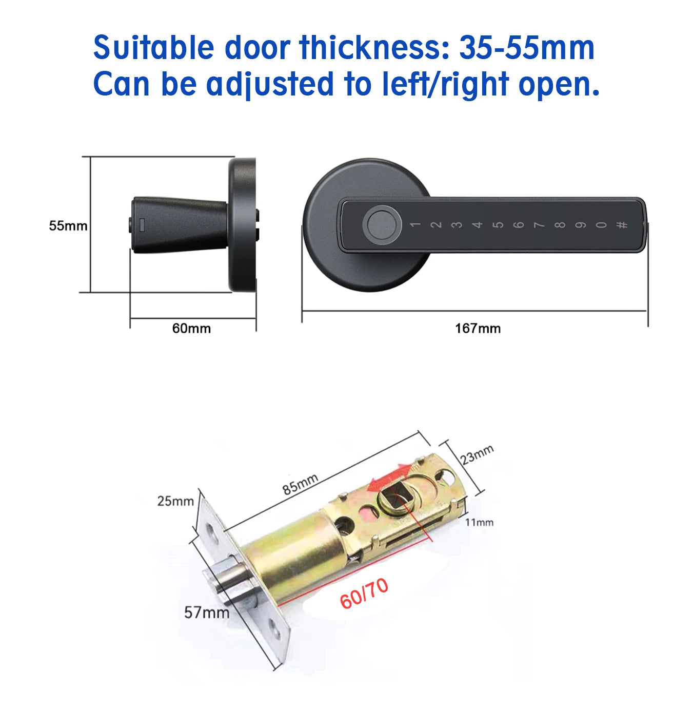 WINFREE Smart Fingerprint Lock Tuya Bluetooth Passcode Card Wooden Door Bedroom Keyless Entry Smart Lock Alexa Google Assistant