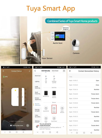 Tuya Smart Door Sensor WiFi Door Window Open Closed Detector Smart Home Security Alarm System Smart Life APP Control