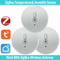 Tuya Zigbee Temperature And Humidity Sensor Voice Control Intelligent Home Hygrometer Real-time Monitoring Voice Alexa