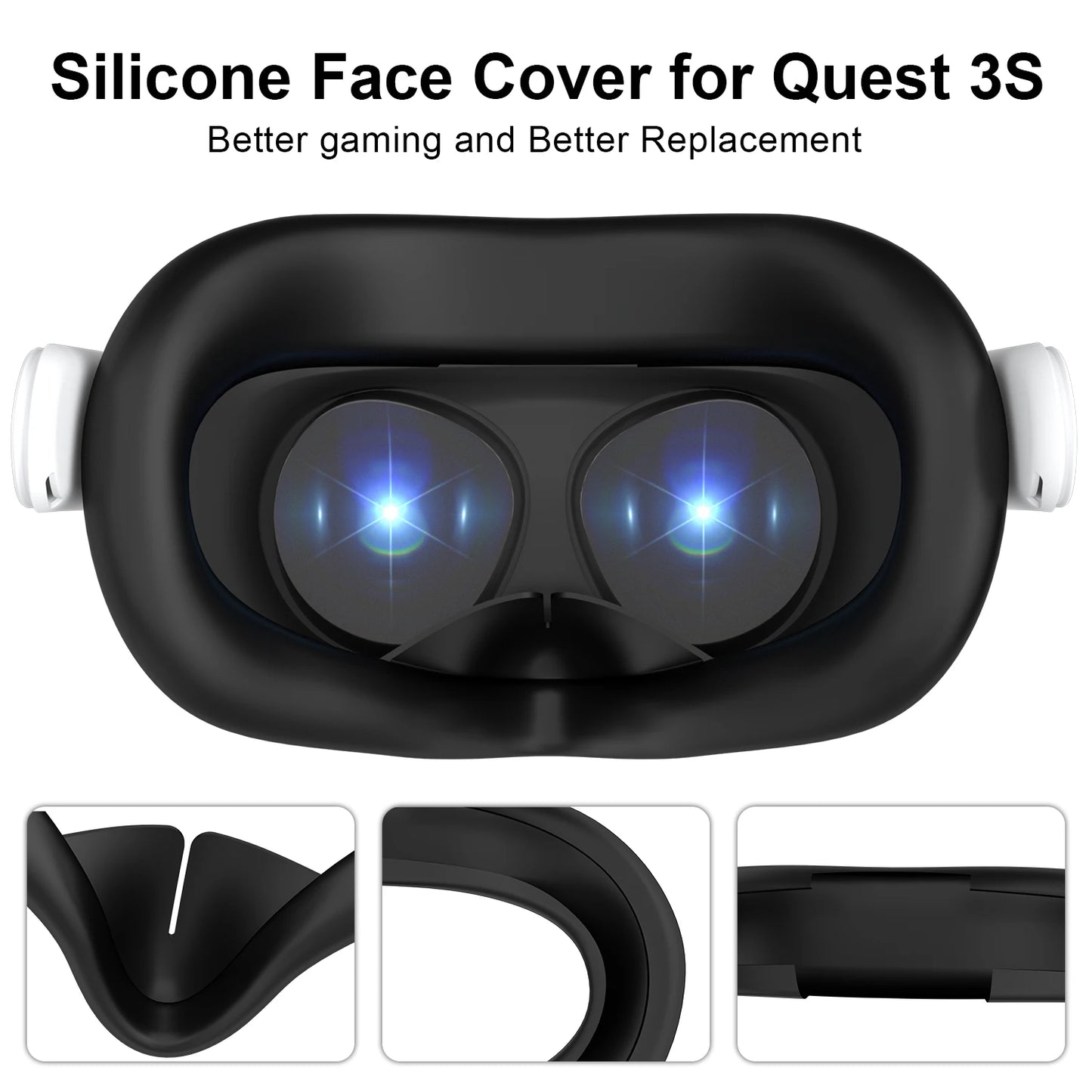 RGEEK Face Mask Cover for Meta Quest 3S Facial Interface Sweatproof Mask Face Cushion Lightproof Mask Face Cover VR Accessories