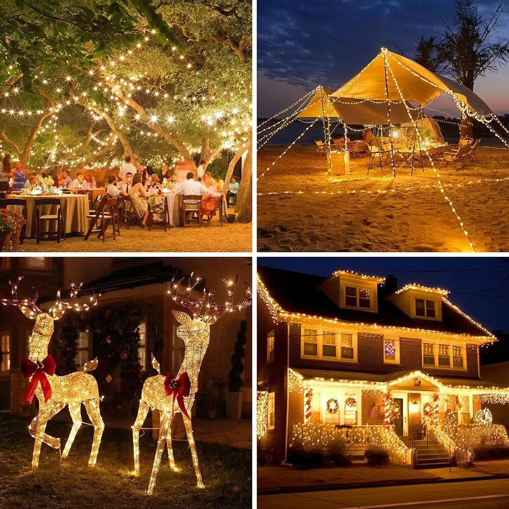 Solar String Lights Outdoor Waterproof Solar Fairy Lights 8 Modes Solar Christmas Lights for Garden Patio Wedding Decorations