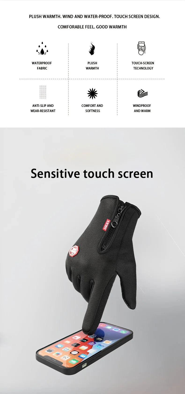 Outdoor Cycling Gloves, Bicycles for Warmth and Anti Slip in Autumn and Winter