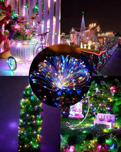 Solar String Lights Outdoor Waterproof Solar Fairy Lights 8 Modes Solar Christmas Lights for Garden Patio Wedding Decorations