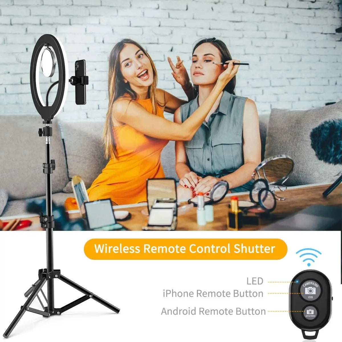 LED Selfie Ring Lighting Photographic Selfie Ring Lamp USB Remote Fill light For YouTube TikTok Video Live Phone Holder & Tripod