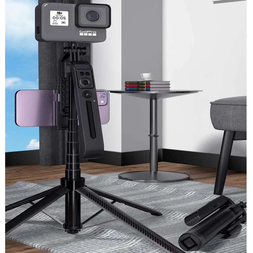 Portable selfie tripod wireless remote control Stabilizer 360 ° rotation Facial tracking for video recording and live streaming