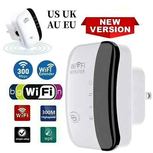 Wifi Repeater Wireless Signal Amplifier Extended Network Enhancer EU US Home Router 300m Thro