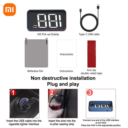 Xiaomi In-vehicle Speedometer HUD Head Up Display Digital Speed Meter Windshield Projector Vehicles Truck Electronics Accessorie