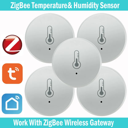 Tuya Zigbee Temperature And Humidity Sensor Voice Control Intelligent Home Hygrometer Real-time Monitoring Voice Alexa