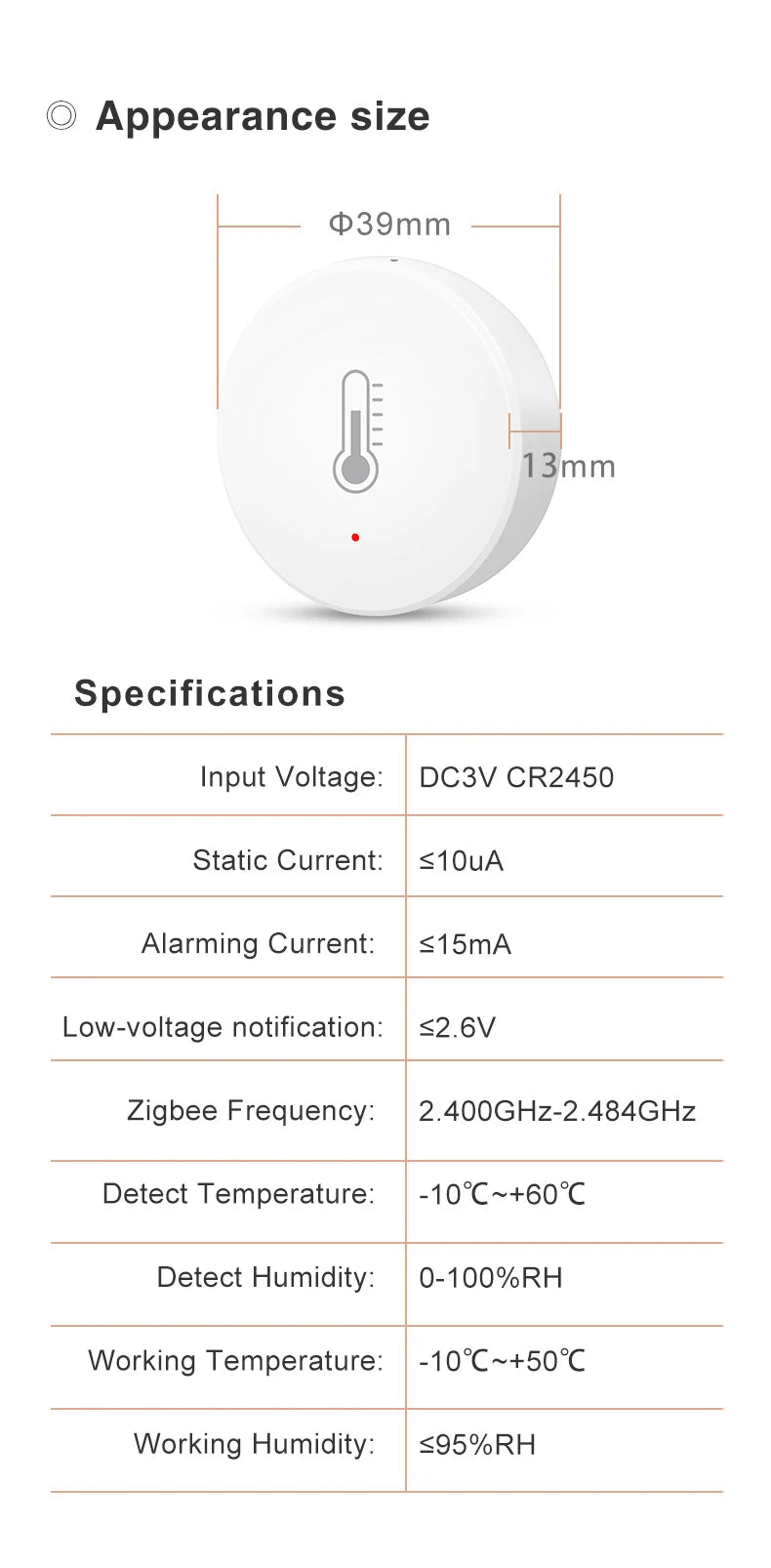 Tuya Zigbee Temperature And Humidity Sensor Voice Control Intelligent Home Hygrometer Real-time Monitoring Voice Alexa