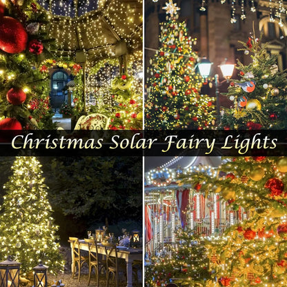 Solar String Lights Outdoor Waterproof Solar Fairy Lights 8 Modes Solar Christmas Lights for Garden Patio Wedding Decorations