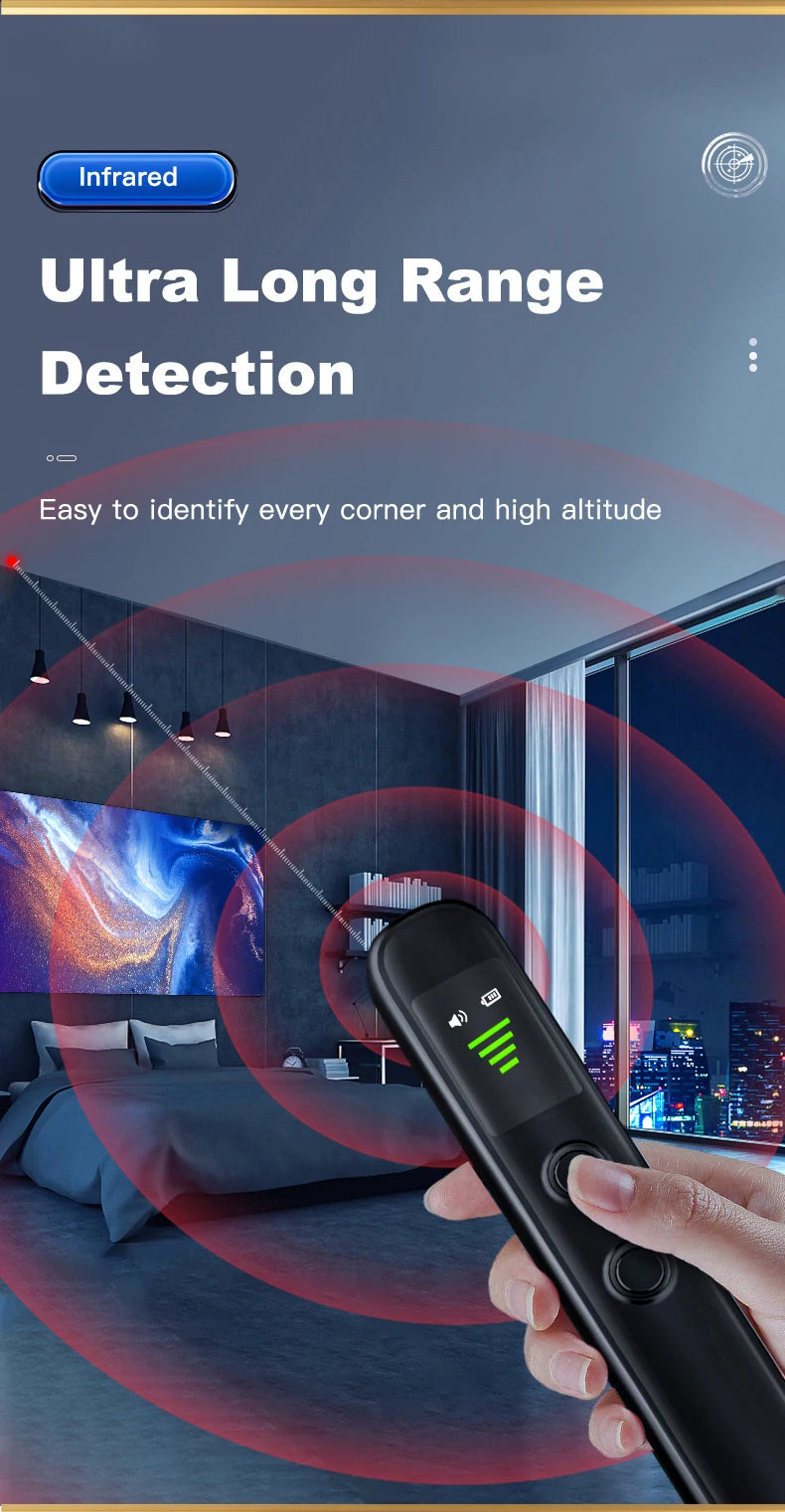 T66 GPS Tracker Detector Multifunctional InfraredAnti-Positioning Anti-Eavesdropping TrackingScanning Camera Detector for Car