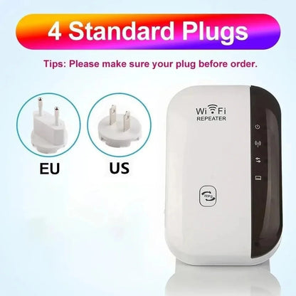 Wifi Repeater Wireless Signal Amplifier Extended Network Enhancer EU US Home Router 300m Thro