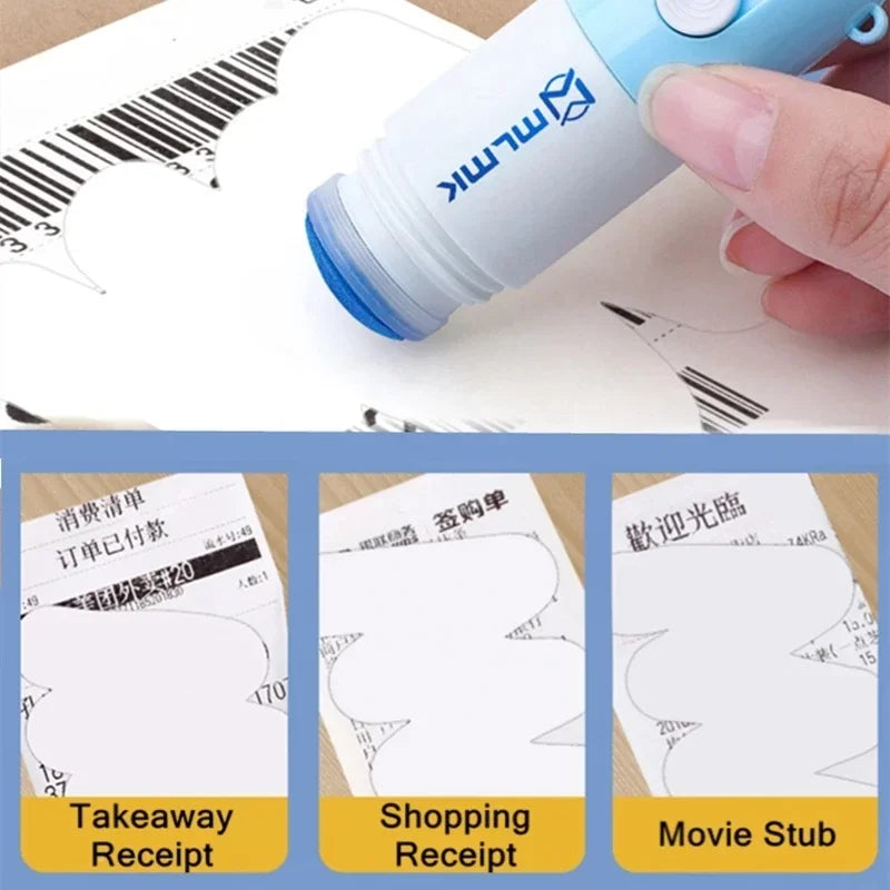 Thermal Paper Easer Mail Opener 2 in 1 Correction Fluid with Knife Anti Peep Identity Information Privacy Protector Eraser