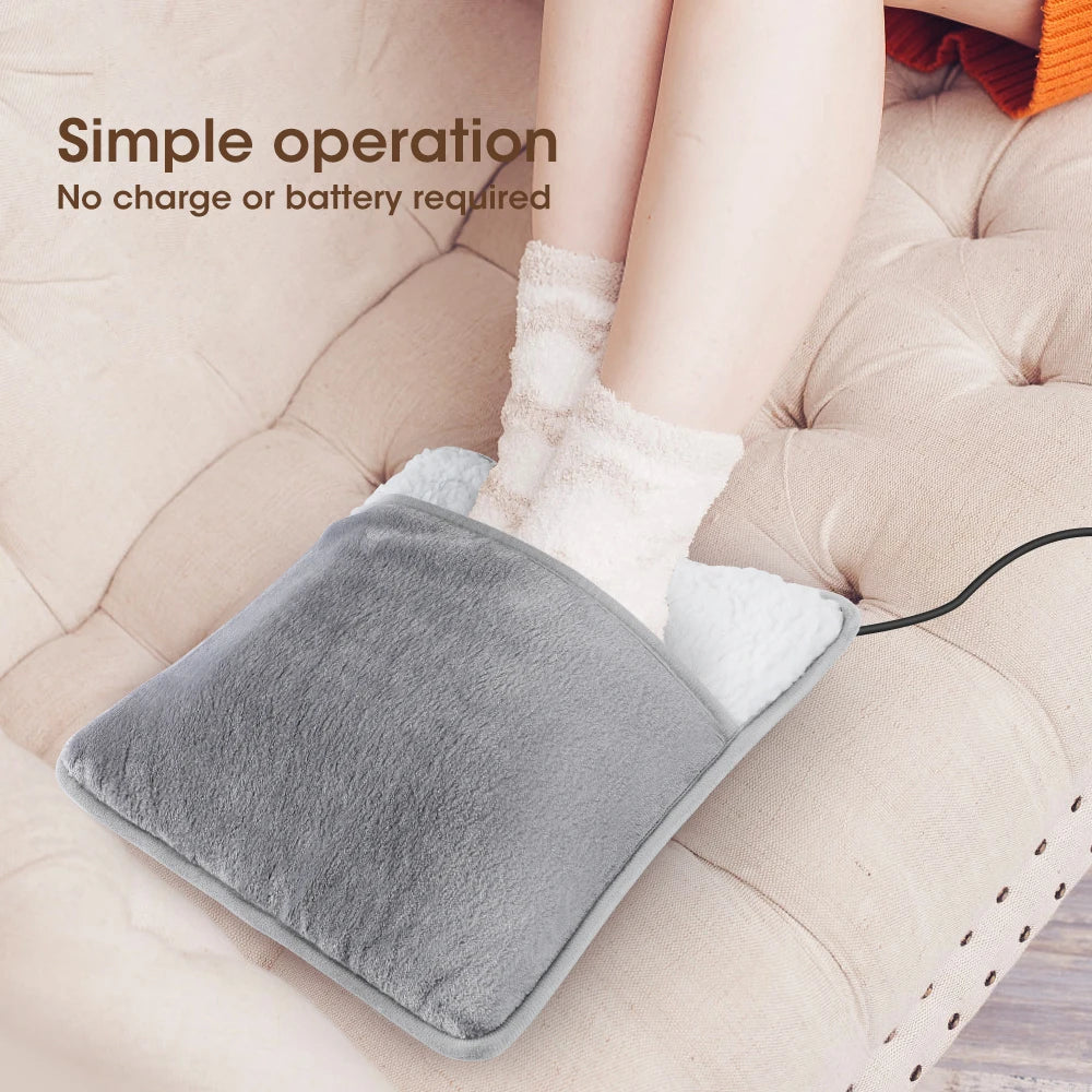 Winter Electric Foot Heating Pad USB Charging Soft Plush Washable Foot Warmer Heater Improve Sleeping Household Foot Warming Mat