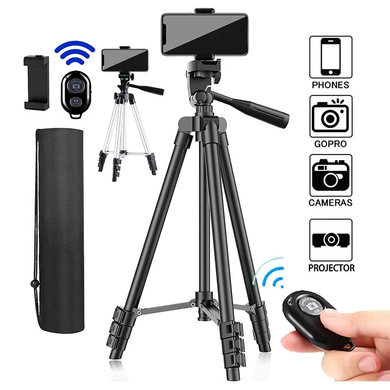 Tripod For Phone 100cm Video Recording Phone Tripod Stand with Bluetooth Remote Universal Camera Phone Photography Stand