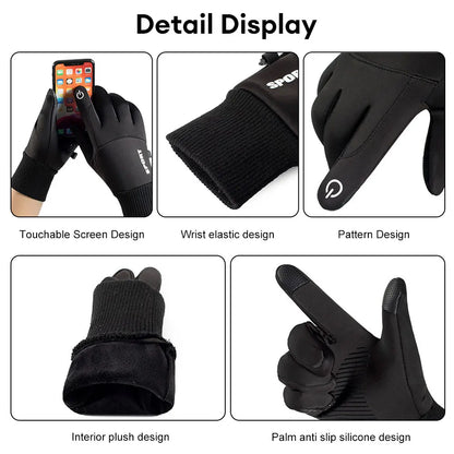 Winter Waterproof Men's Gloves Windproof Sports Fishing Touchscreen Driving Motorcycle Ski Non-slip Warm Cycling Women Gloves