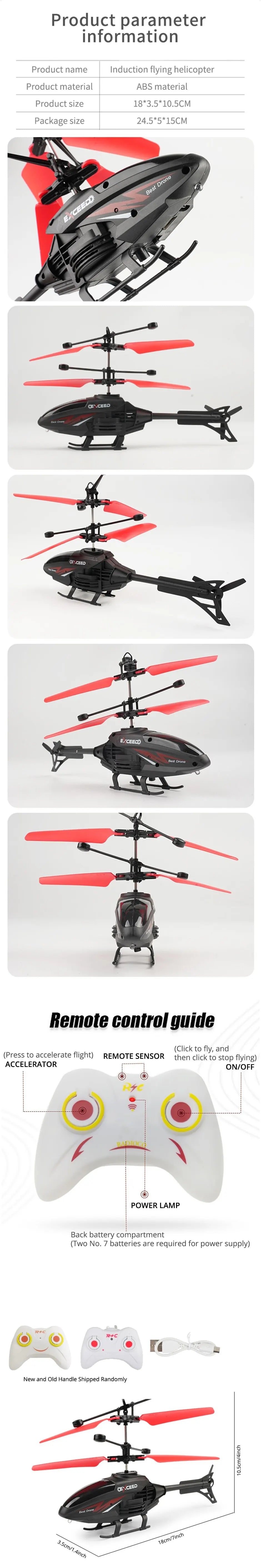 2 Channel Gesture Control Suspension Helicopter RC Remote Induction Aircraft With Charging LED Light Kids Toy for Boys