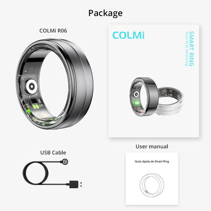 [2024] COLMI R06 Smart Ring Men Women, Heart Rate and Blood Oxygen Monitor, IP68 & 5ATM Waterproof, Multi-sport Mode