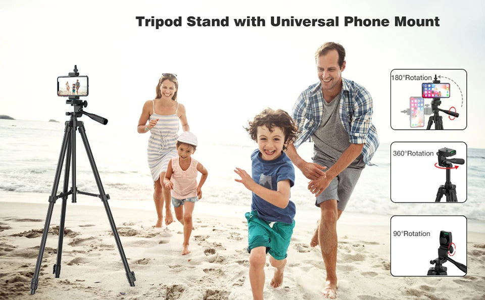 Tripod For Phone 100cm Video Recording Phone Tripod Stand with Bluetooth Remote Universal Camera Phone Photography Stand